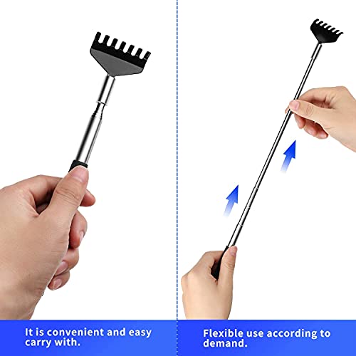 2 Pack Portable Extendable Back Scratcher, Kuvvfe Stainless Steel Telescoping Back Scratcher with Beautiful Gift Packaging - Image 4