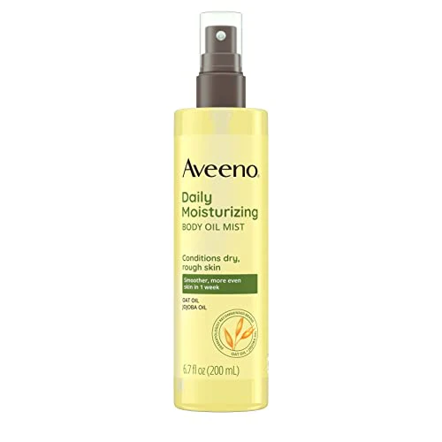 Aveeno Daily Moisturizing Dry Body Oil Mist with Oat and Jojoba Oil for Dry, Rough Sensitive Skin, Nourishing & Hypoallergenic Body Spray, Paraben-, Silicone- & Phthalate-Free, 6.7 fl. oz - Image 3