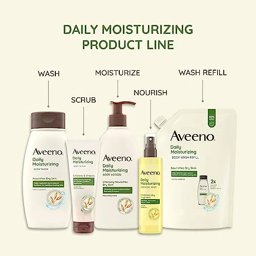 Aveeno Daily Moisturizing Dry Body Oil Mist with Oat and Jojoba Oil for Dry, Rough Sensitive Skin, Nourishing & Hypoallergenic Body Spray, Paraben-, Silicone- & Phthalate-Free, 6.7 fl. oz - Image 6