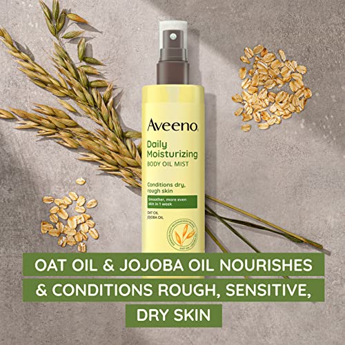 Aveeno Daily Moisturizing Dry Body Oil Mist with Oat and Jojoba Oil for Dry, Rough Sensitive Skin, Nourishing & Hypoallergenic Body Spray, Paraben-, Silicone- & Phthalate-Free, 6.7 fl. oz - Image 7