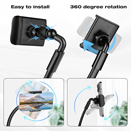 Cell Phone Stand, Neck Cell Phone Holder, Flexible Long Arm Gooseneck Phone Holder for bed, 360 Degree Free Rotation Phone Mount, Universal Multi-Functional Mobile Phone Stand for 4.7''-6.7'' Phone - Image 3