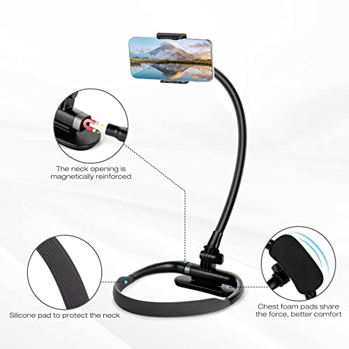 Cell Phone Stand, Neck Cell Phone Holder, Flexible Long Arm Gooseneck Phone Holder for bed, 360 Degree Free Rotation Phone Mount, Universal Multi-Functional Mobile Phone Stand for 4.7''-6.7'' Phone - Image 4