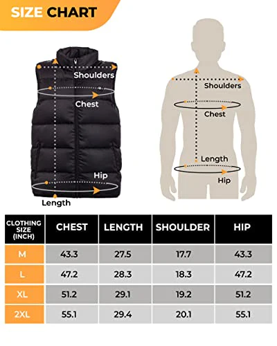 Foxelli Men's Heated Vest - Lightweight USB Rechargeable Heated Vest for Men with Battery Included Black - Image 4