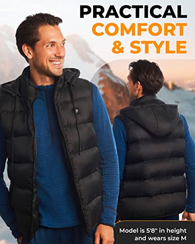 Foxelli Men's Heated Vest - Lightweight USB Rechargeable Heated Vest for Men with Battery Included Black - Image 6