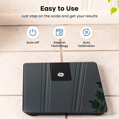 GE Digital Body Weight Scale for Bathroom, 500lbs Capacity Smart BMI Weight Scales for People Accurate Bluetooth Weighing Scale Electronic Weigh Scales with Bright LED Display Black - Image 4
