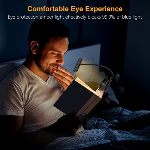 Gritin 19 LED Rechargeable Book Light for Reading in Bed with Memory Function- Eye Caring 3 Color Temperatures,Stepless Dimming Brightness,80 Hrs Runtime Lightweight Clip On Light for Book Lovers - Image 5