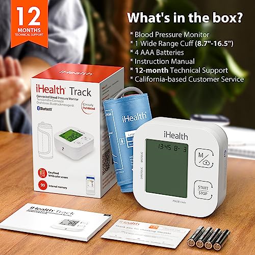 iHealth Track Smart Upper Arm Blood Pressure Monitor with Wide Range Cuff That fits Standard to Large Adult Arms, Bluetooth Compatible for iOS & Android Devices - Image 3