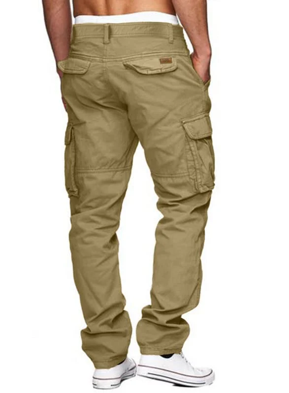 JMIERR Mens Gray Cargo Pants Casual Cotton Work Pants Stretch Elastic Waist Relaxed Fit Lightweight Outdoor Flexible Hiking Jogger Pants with 6 Pockets,US 32(S),Light Gray - Image 9