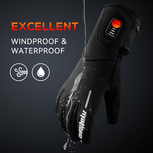 MATKAO Heated Gloves for Men Women Rechargeable, 3000mAh Heated Motorcycle Gloves with Battery, Electric Heated Work Gloves Liners, Touch Screen Winter Gloves for Cycling Skiing, Hunting - Image 6