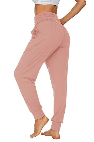UEU Women's Cozy Yoga Joggers Pants Loose Workout Sweatpants Comfy Lounge Pants with Pockets (Pink, XXX-Large) - Image 4