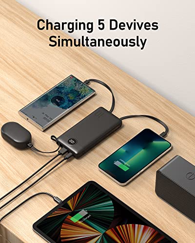 VEEKTOMX Portable Charger with Built-in Cables - 10000mAh Power Bank for iPhone - Slim Fast Charge USB C Battery Pack - Small Travel Essentials Powerbank, Compatible with iPhone, Samsung, Android, etc - Image 5