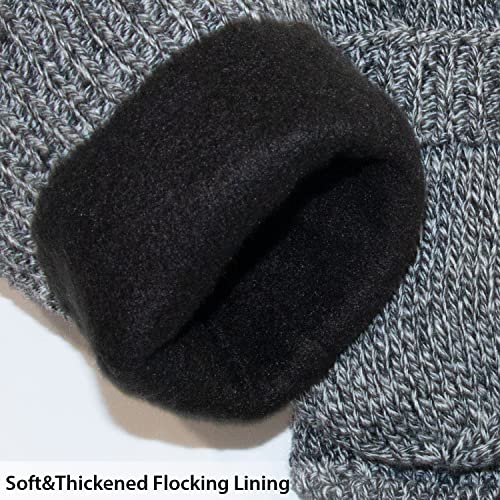 ViGrace Winter Knitted Convertible Fingerless Gloves Wool Mittens Warm Mitten Glove for Women and Men - Image 7